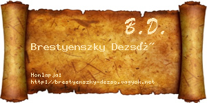 Brestyenszky Dezső névjegykártya